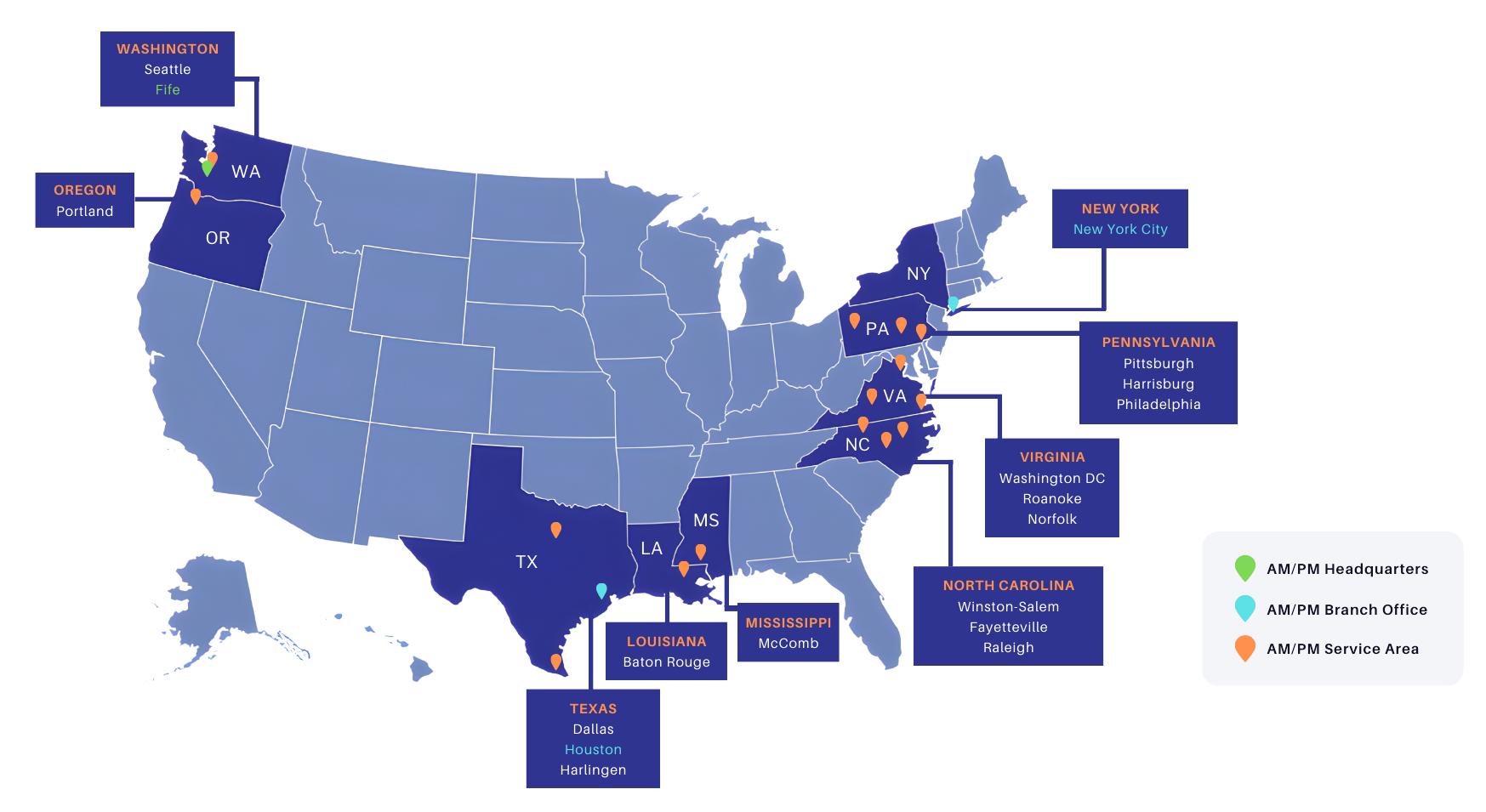 Contact Us AM PM Systems Your - Serviceability%20Map%20 %20USA