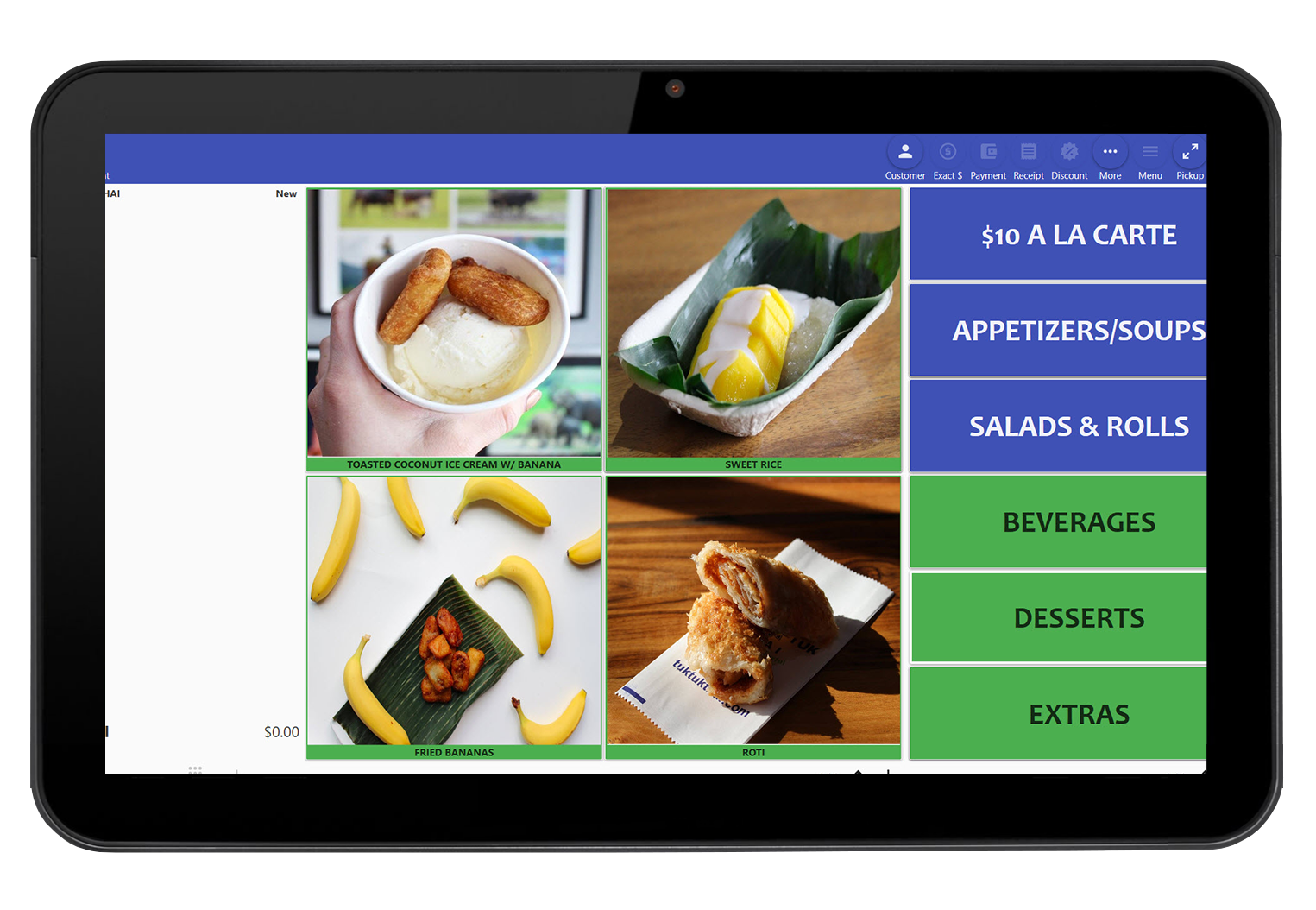 Store Dynamics restaurant tablet with image
